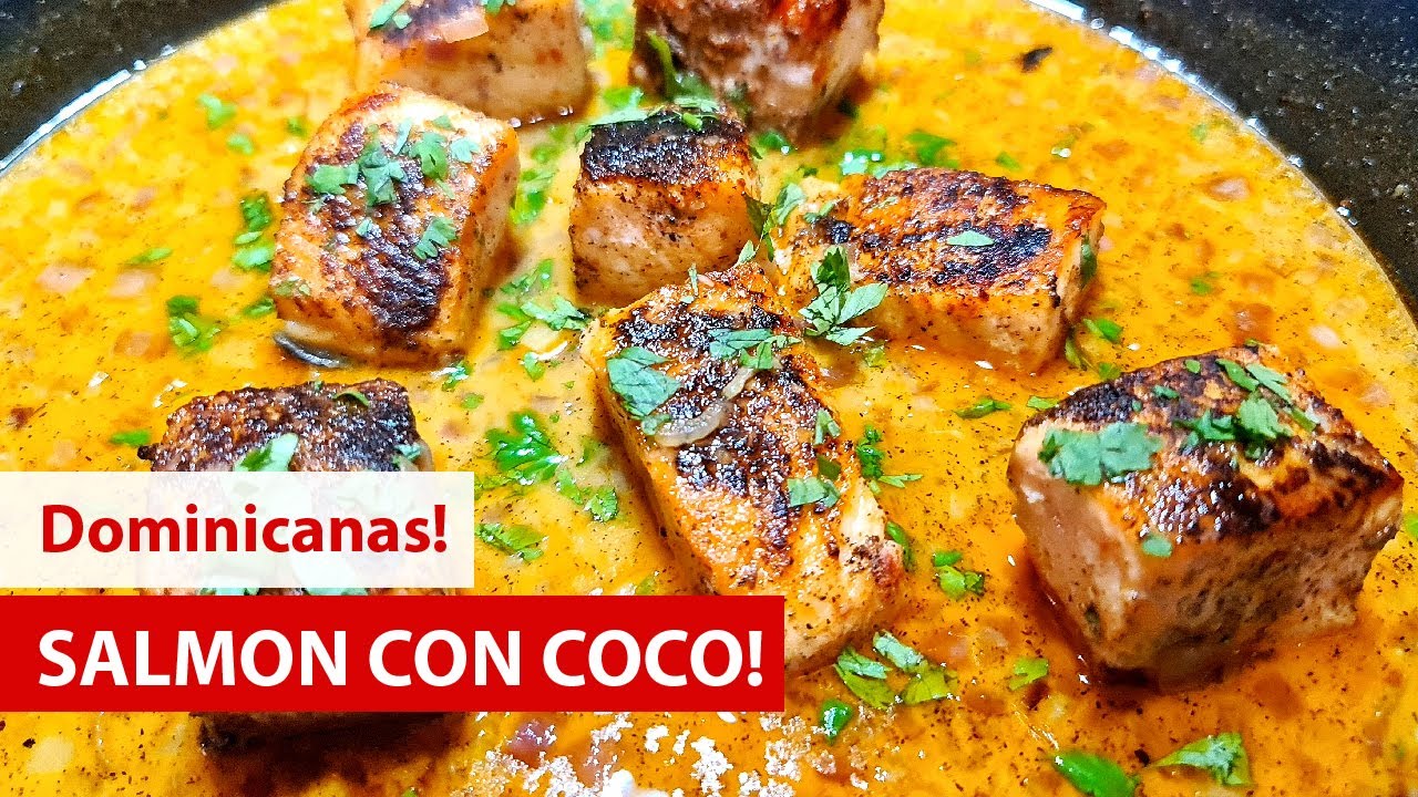Como hacer SALMON con COCO 🐟🥥 [FACILISIMO] | Cocina Dominicana 🇩🇴