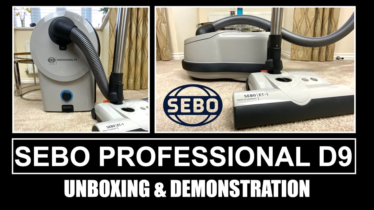 Sebo Professional D9 Canister Vacuum Cleaner Unboxing & Demonstration