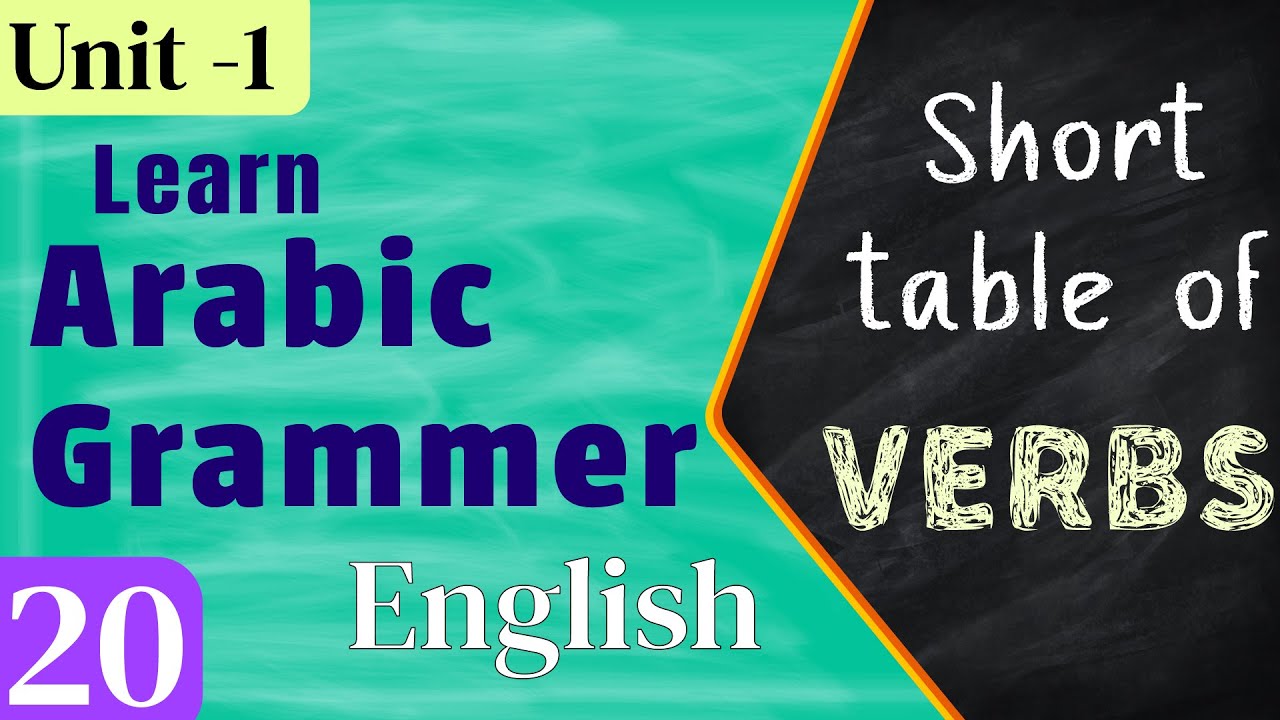 Learn Arabic Grammar - the easy way | Lesson 20 | Unit - 1 | English