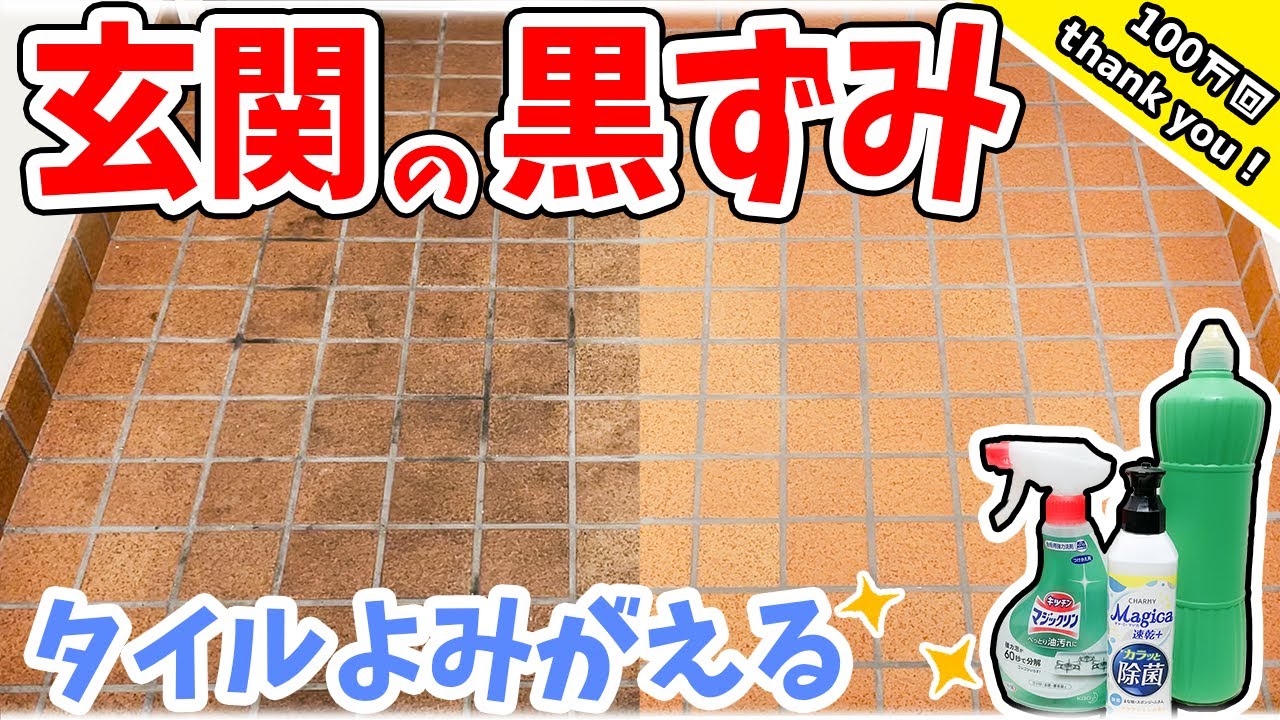 【玄関掃除】タイルの黒ずみ ごっそりサヨナラ。ラクラク落とすにはどの洗剤がいいの？