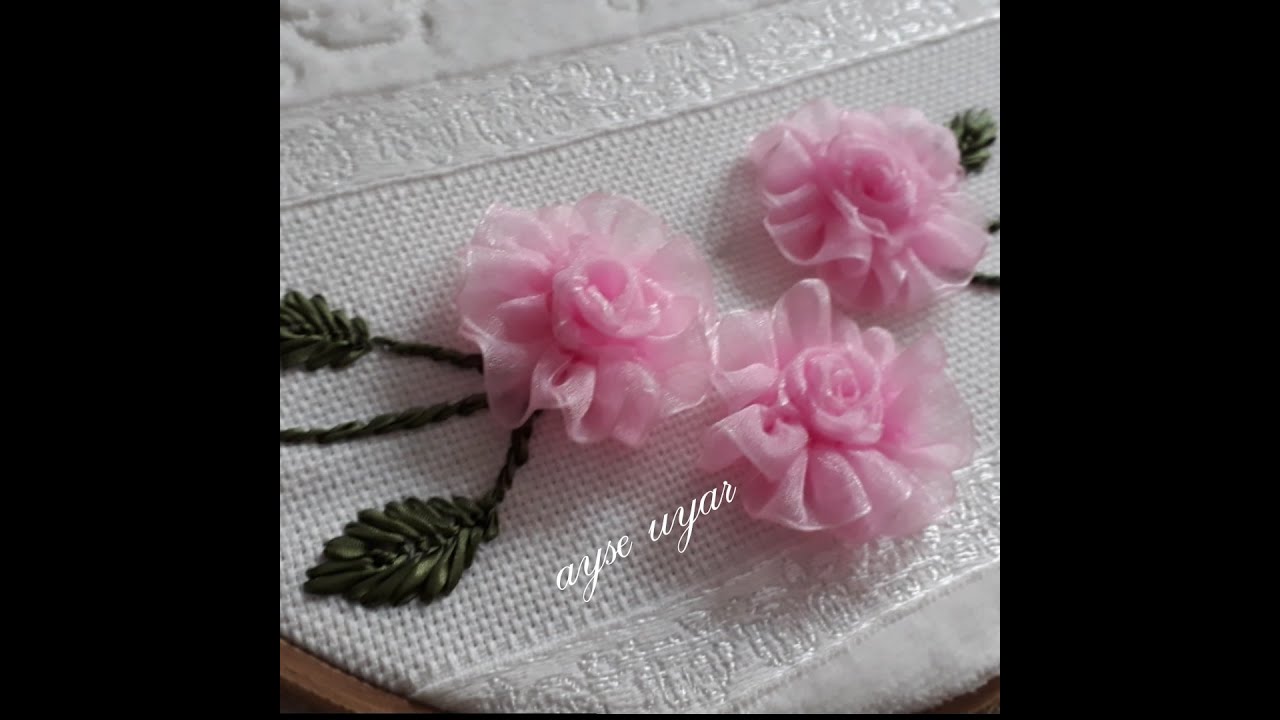 Organze Kurdeladan havlu kenarı çiçek nasıl yapılır ?How to make a towel edge flower?