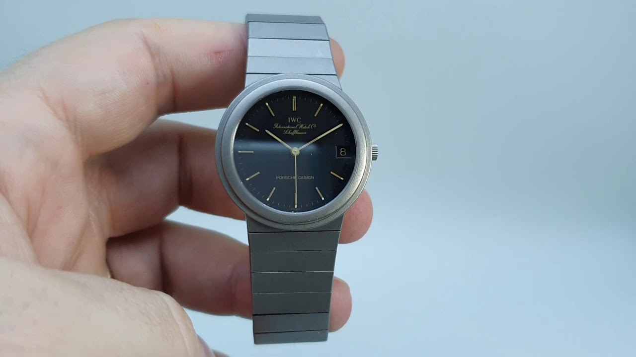 c1984 IWC Porsche Design titanium bracelet watch.  Model reference 3317