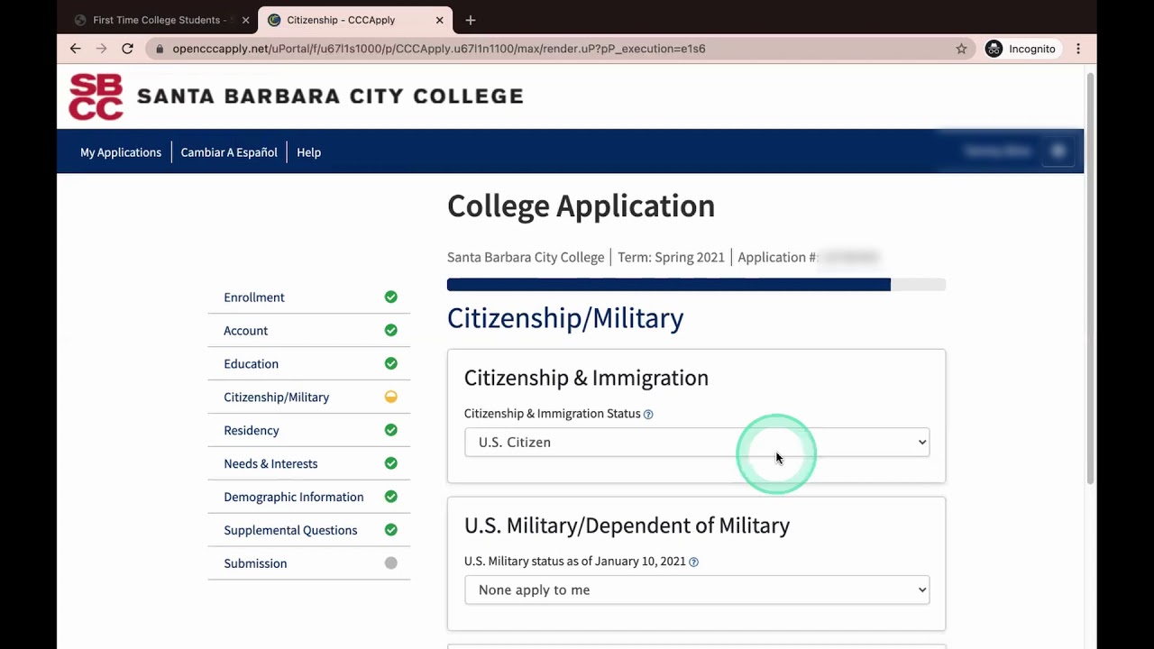 SBCC Application Walkthrough