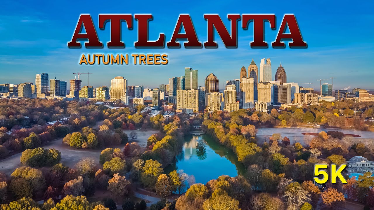Amazing 5k Video of Atlanta Skyline: Autumn Trees