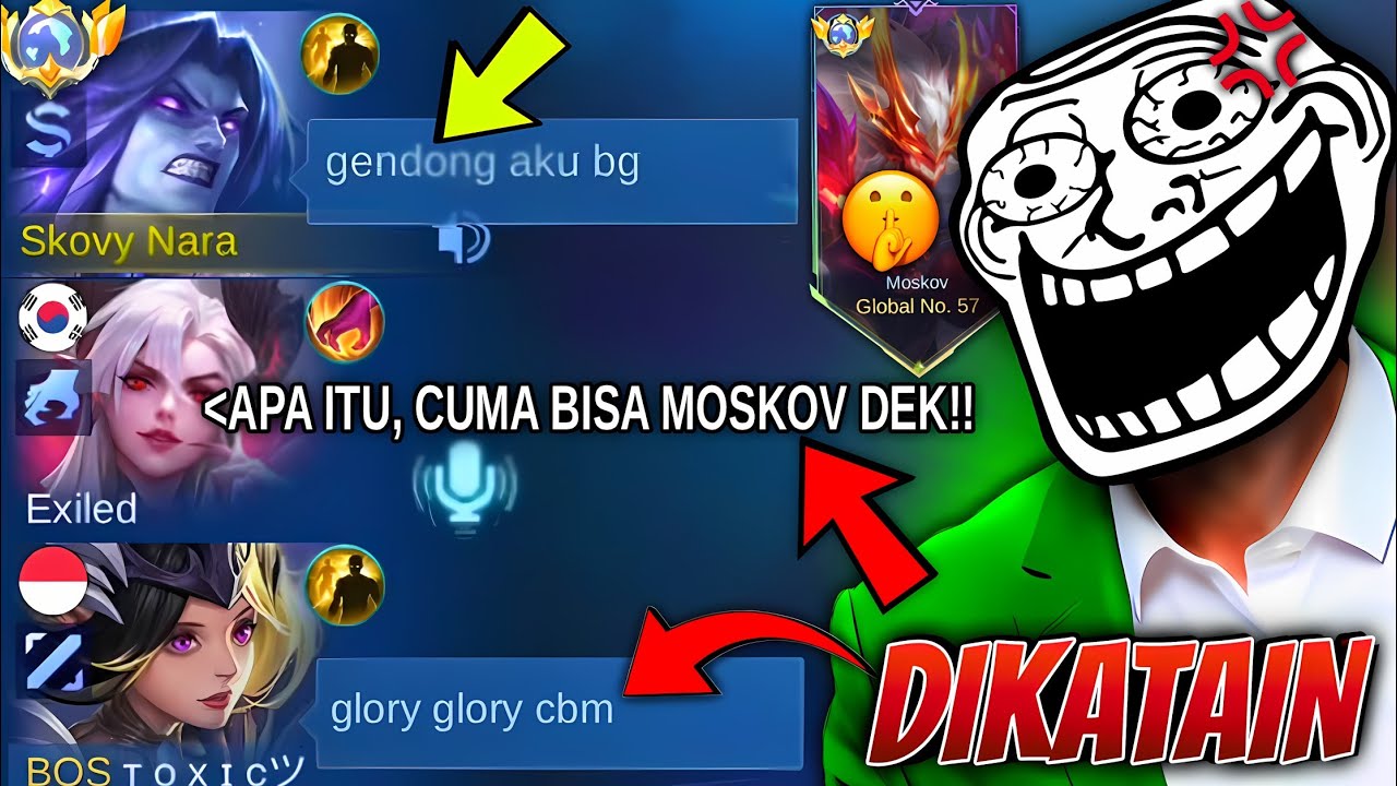 GLOBAL MOSKOV PRANK MINTA DIGENDONG KE PUBLIK ON MIC! MALAH DIKATAIN!? AUTO KASIH PAHAM!!😏 ~ MLBB