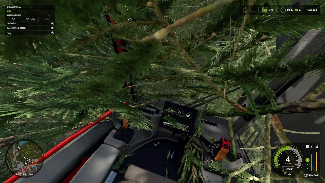 Farming Simulator 25 pientä avohakkuuta.