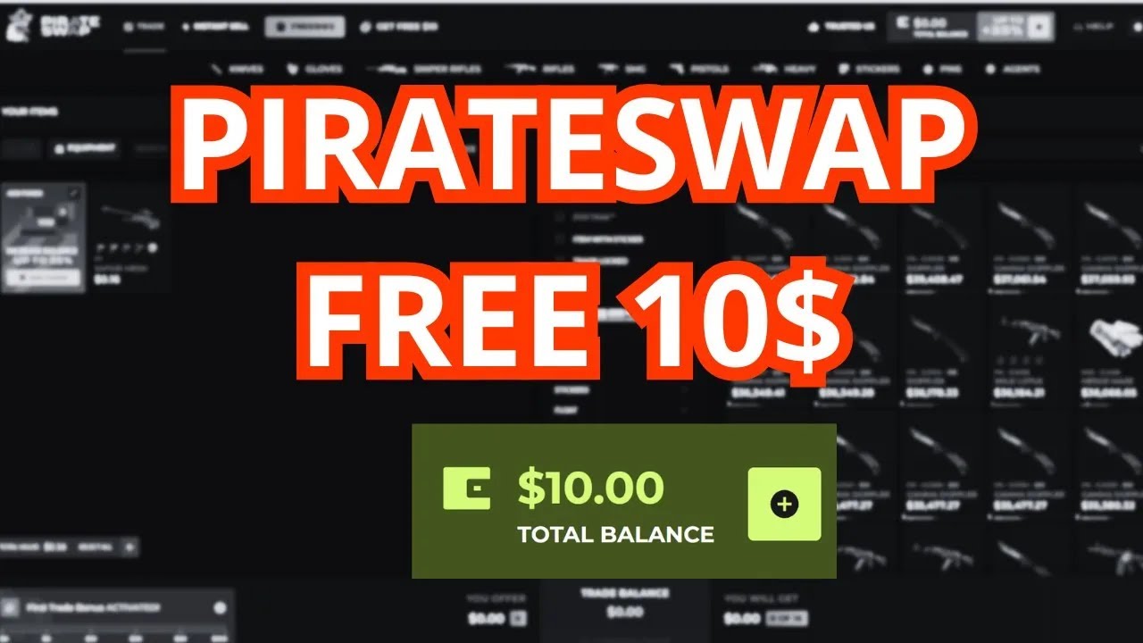 FREE 10$ SKINS - PIRATESWAP PROMO CODE