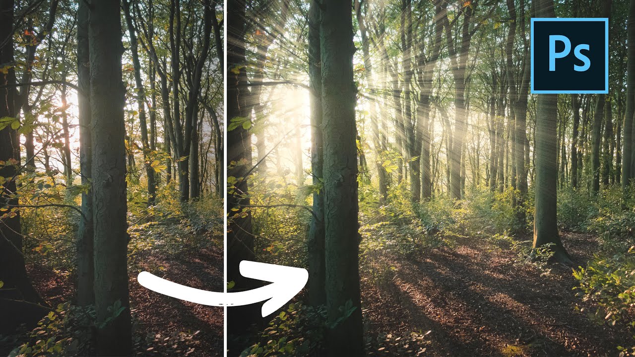 Ajoute des RAYONS de SOLEIL très facilement ! Tuto Photoshop