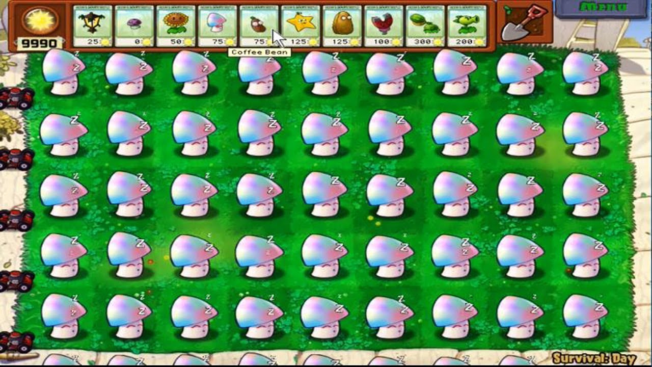 Plants vs Zombies Hak - 99 Hypno Shroom vs All ZOmbies