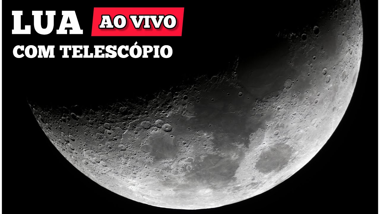 Ao vivo - Lua com Super Zoom e Estrelas com Telescópio