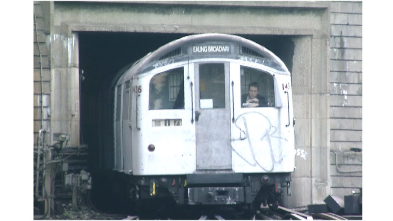 Old tube trains on the Central Line.
