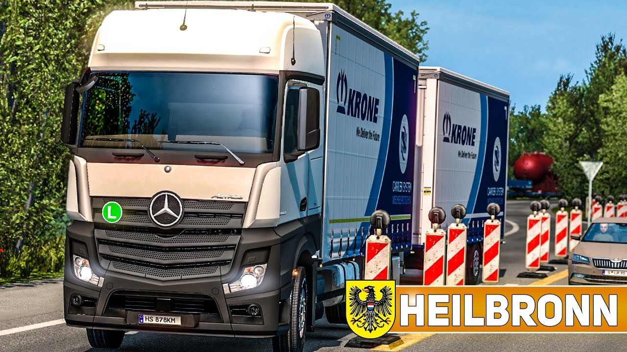 ETS 2: Durch HEILBRONN mit dem Mercedes Actros TANDEM - ultra realistisch! | EURO TRUCK SIMULATOR 2