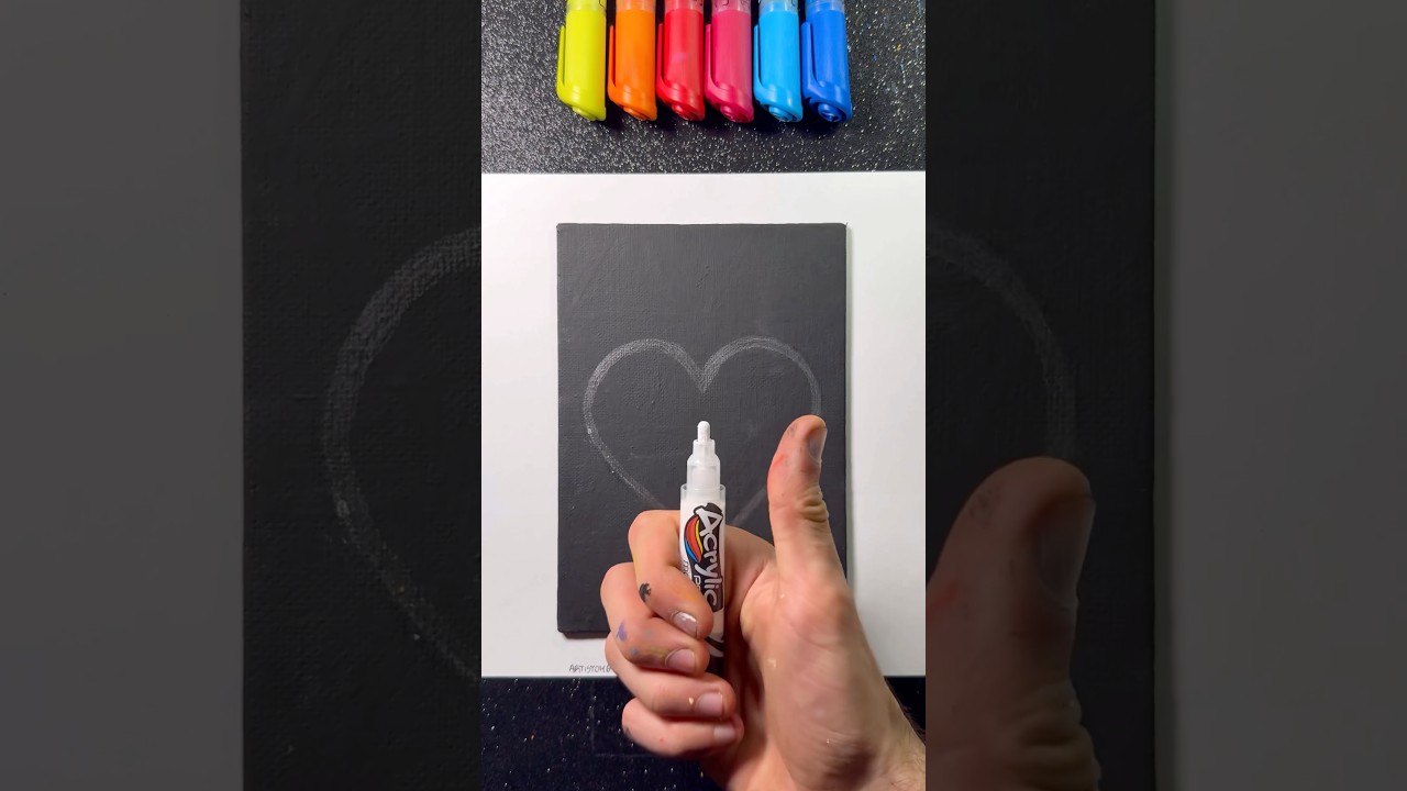 Ne&oacute;n Heart with Primary Tones! ✨🎨 #artistomg