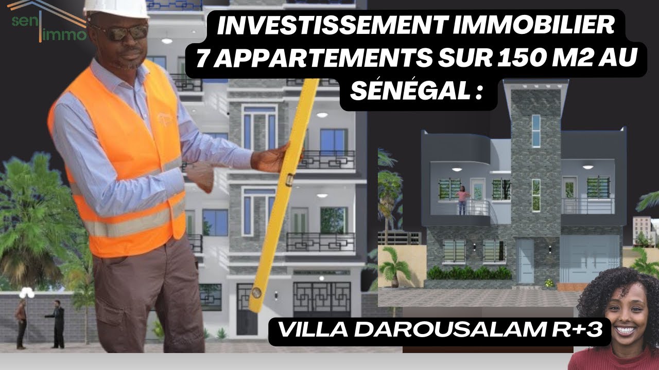 Investissement immobilier 7 appartements sur 150 m2 au Sénégal: Villa DarouSalam R+3