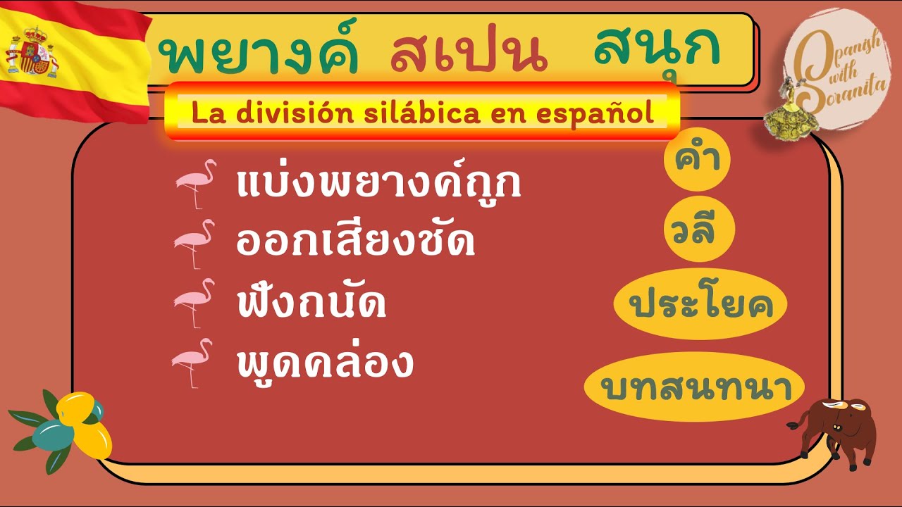 เรียนภาษาสเปน: EP1 การแบ่งพยางค์ในคำภาษาสเปน (La división silábica en español)