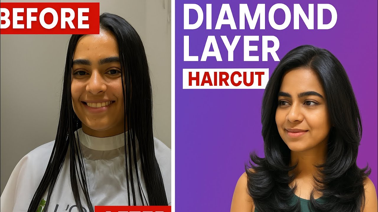 Diamond Layer Haircut ✨ | Transform Your Look Instantly | Hair Volume & Shine Makeover 💇‍♀️ 