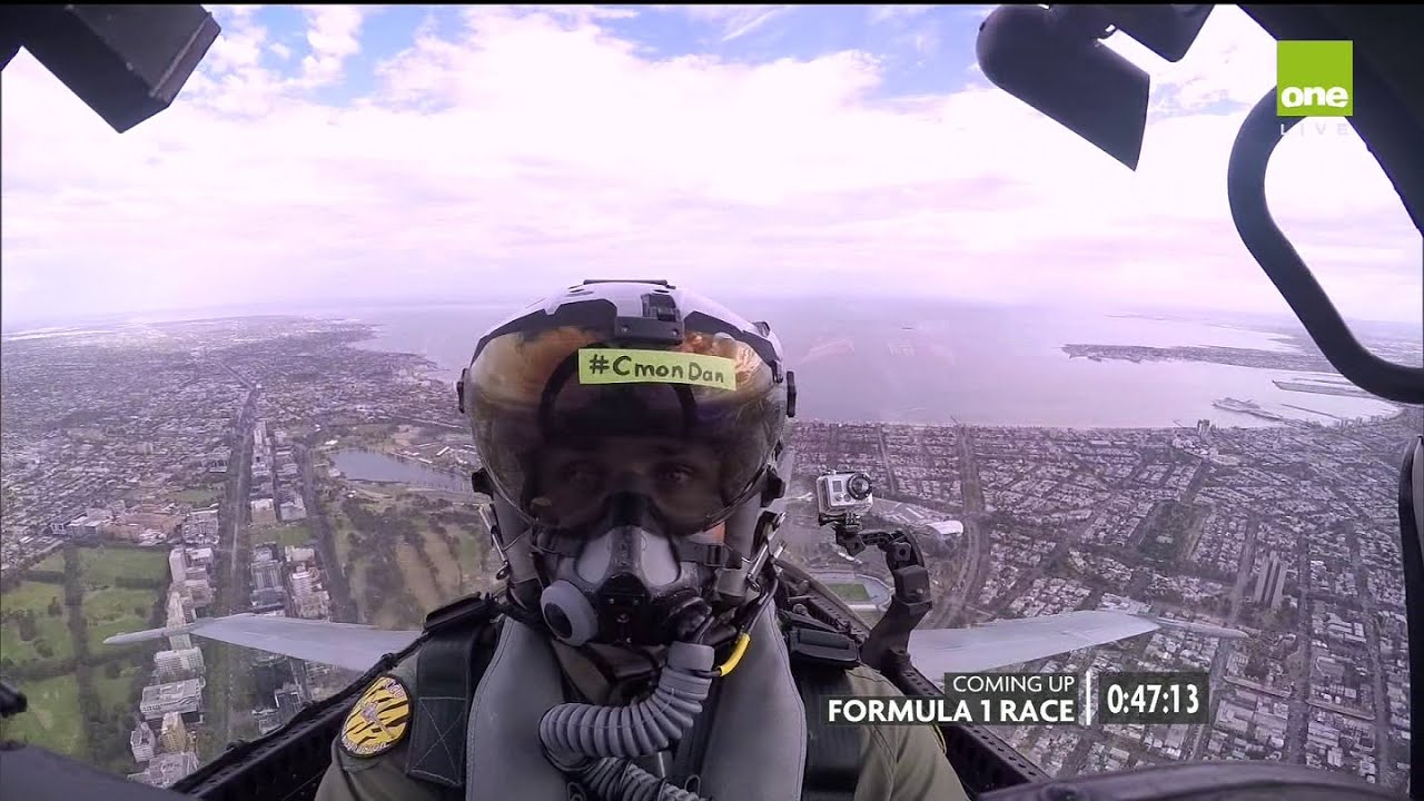 RAAF F/A-18 hornet at Melbourne Grand Prix