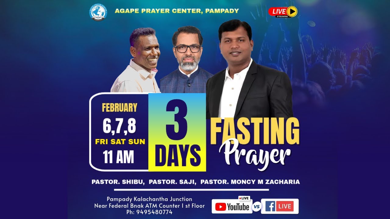 🩸Live 3 Days Fasting Prayer | Ph: 9495480774 | Day 1 Mor | Pr. Shibu & Pr. Moncy M Zacharia 