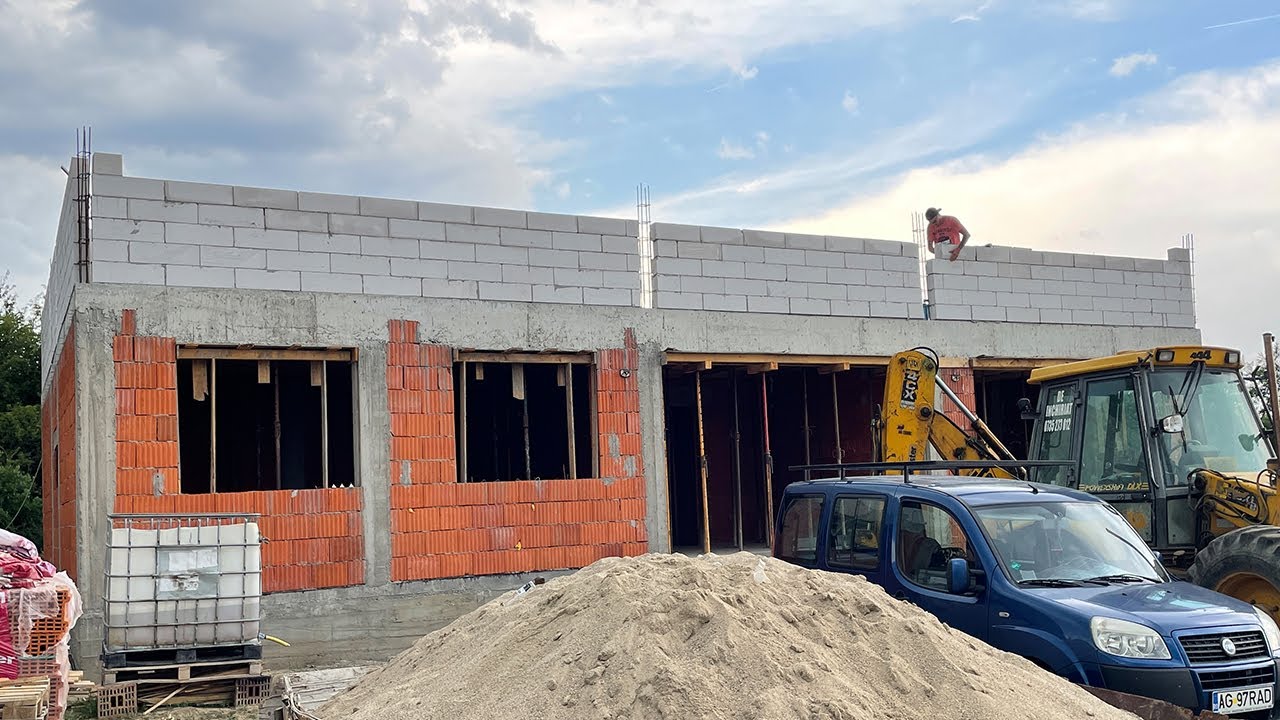 Zidarie din BCA la ATIC, Acoperis intr-o apa / #casadela0 #casaparter