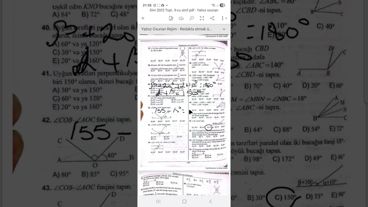 Həndəsənin əsas anlayışı test izahı.