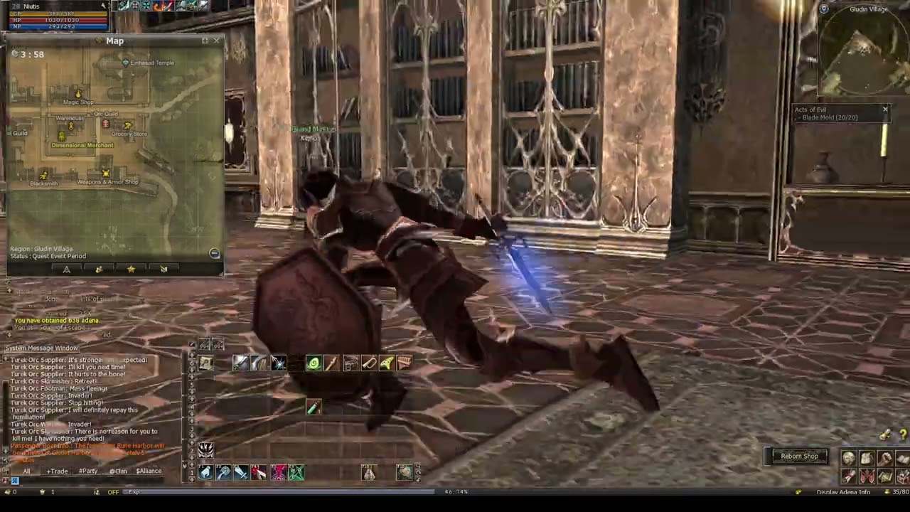 Act Of Evil ( Quest for 98 000 adena) L2 Reborn Origins x1