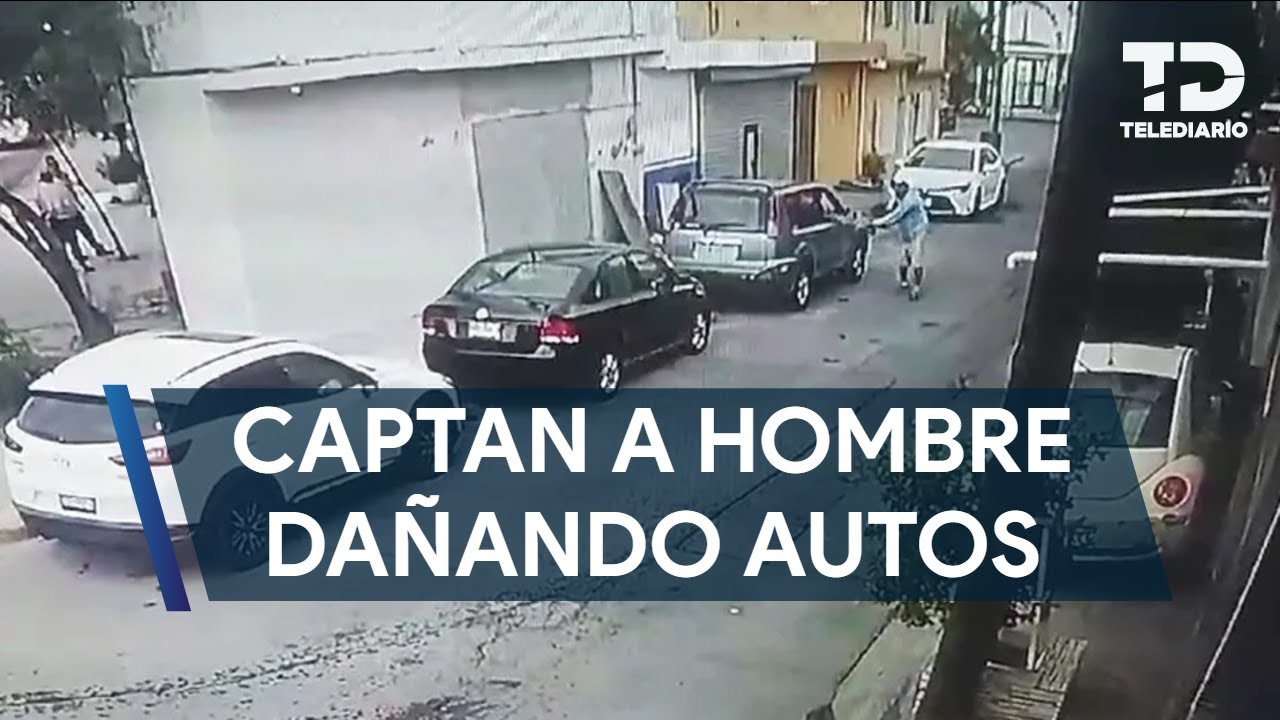 Hombre rompe vidrios y espejos de autos en San Nicolás; vecinos temen ser agredidos también