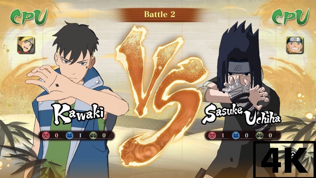 4K — Kawaki & Boruto Uzumaki  vs Sasuke Uchiha & Naruto Uzumaki ( CPU vs CPU )