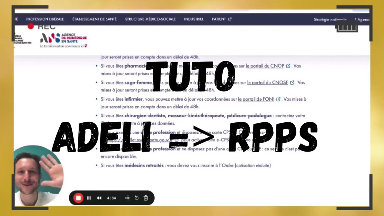 Tuto de bascule du numéro ADELI vers le référentiel RPPS