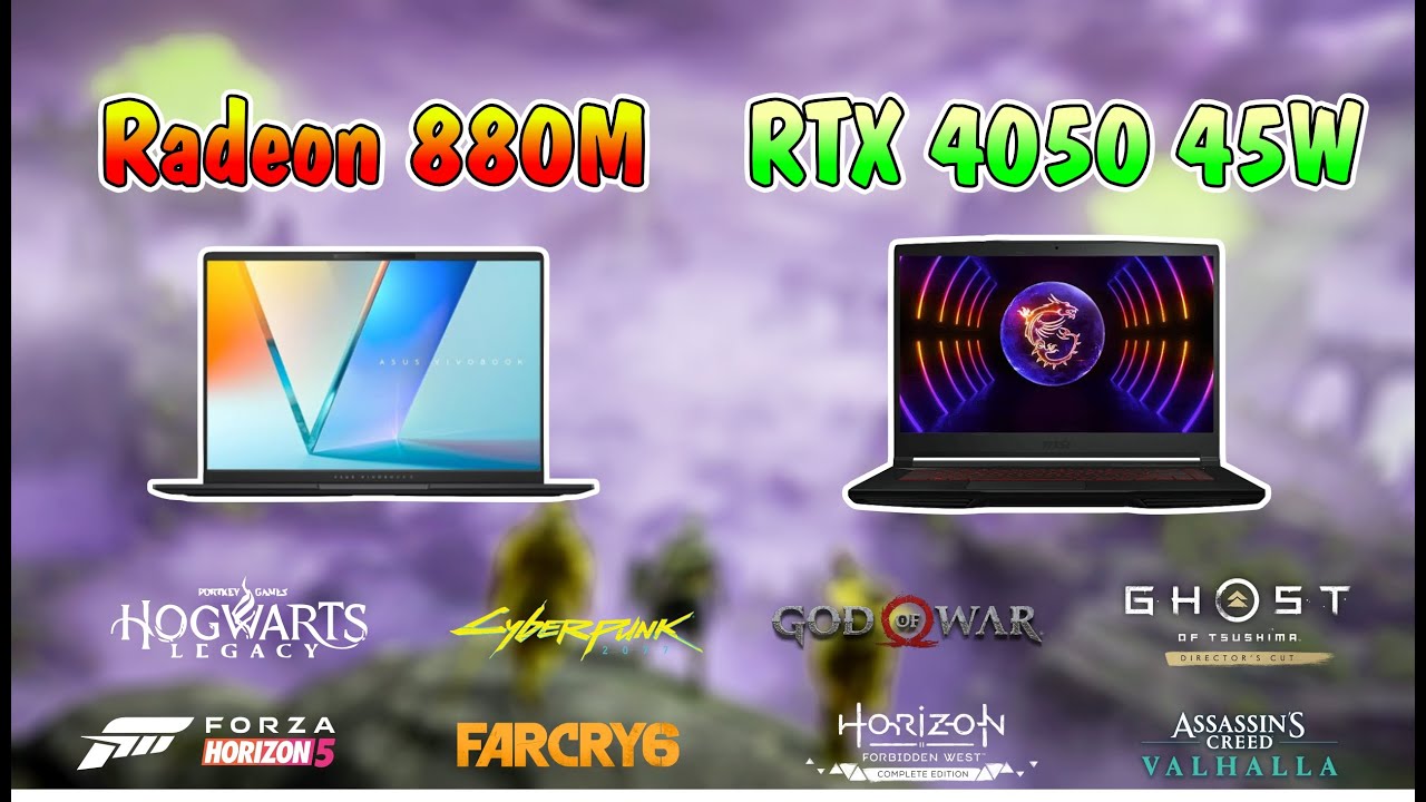 Laptop RX 880M VS Laptop RTX 4050 6GB 45w