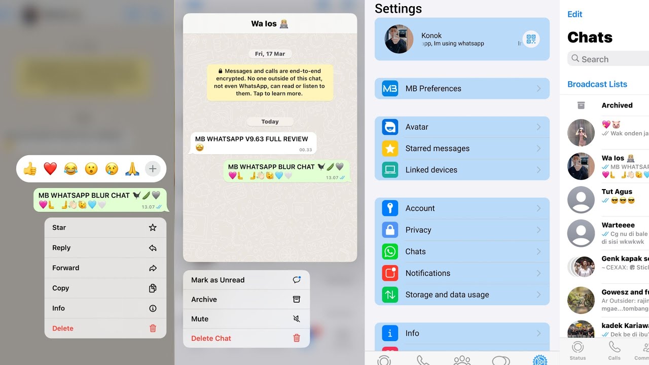 AKHIRNYA!! MB WHATSAPP VERSI BLUR CHAT EMOJI IOS 16.4