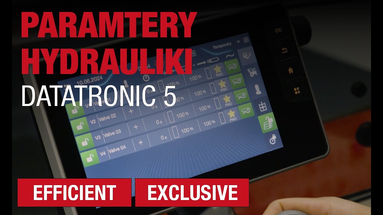 USTAWIENIE| PARAMTERY HYDRAULIKI