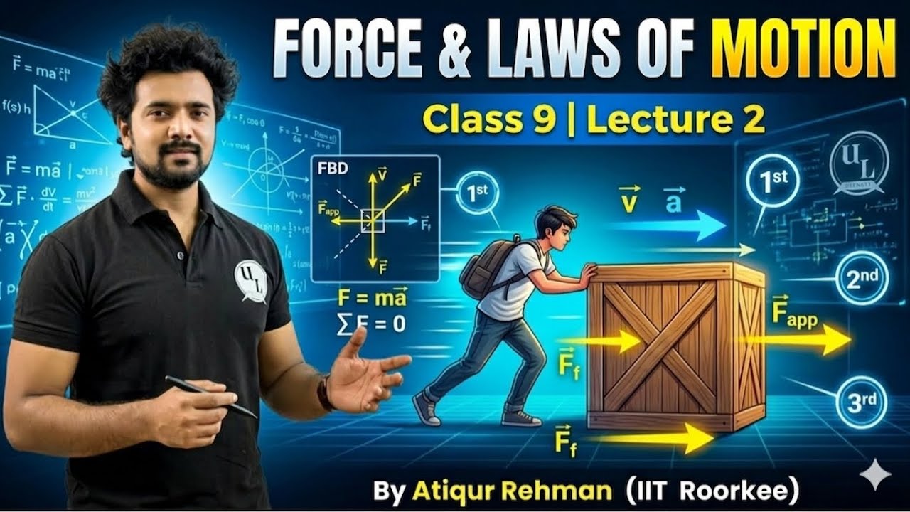 Lecture 2 | Chapter : Force and laws of Motion| Newton's First laws of Motion| By Atiqur Rehman(IIT)