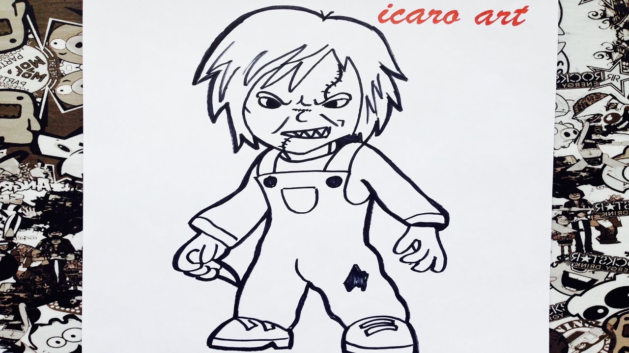 Como dibujar a chucky | how to draw chucky