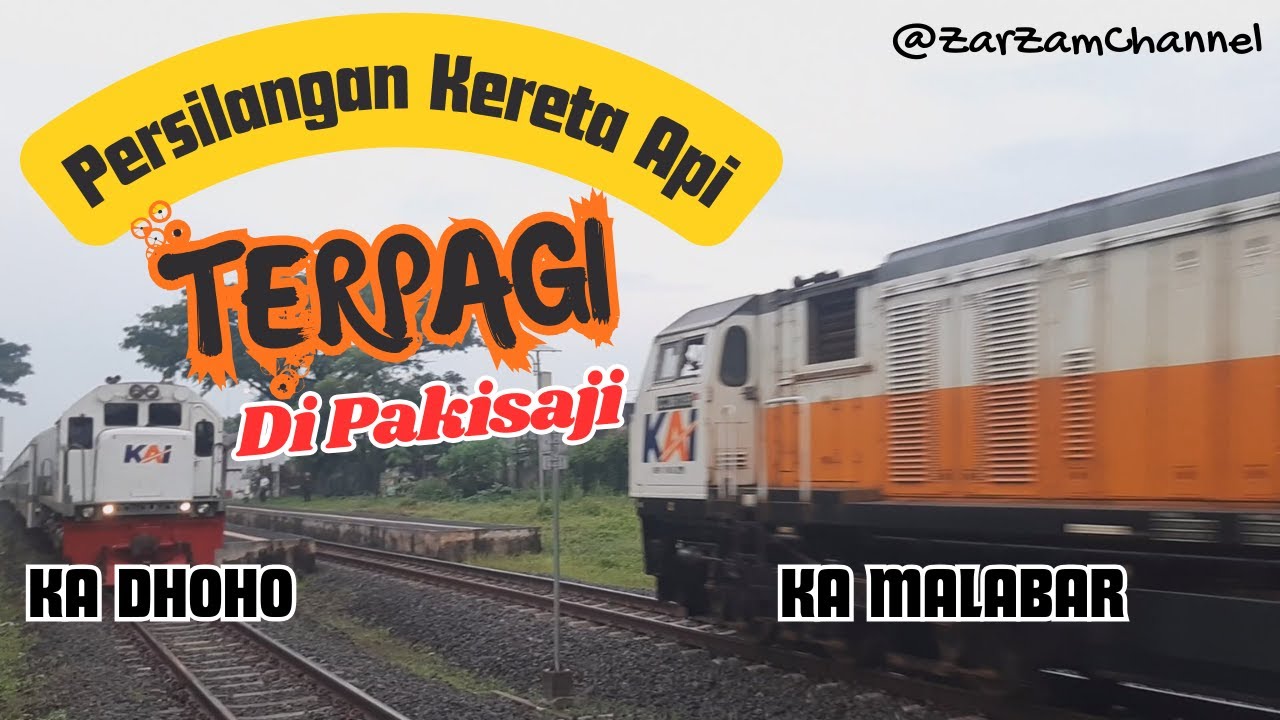 TERPAGI!!! Persilangan Kereta Api di Stasiun Pakisaji