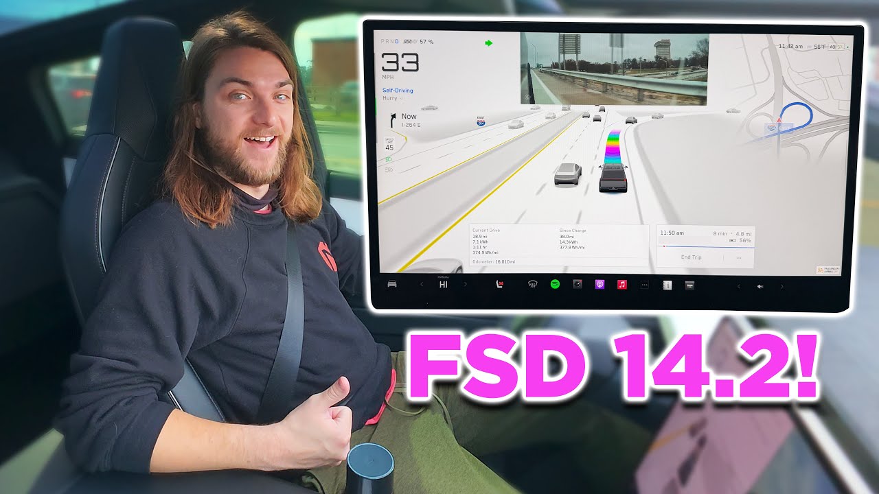 FSD 14.2 на Cybertruck — это ОГРОМНОЕ улучшение!