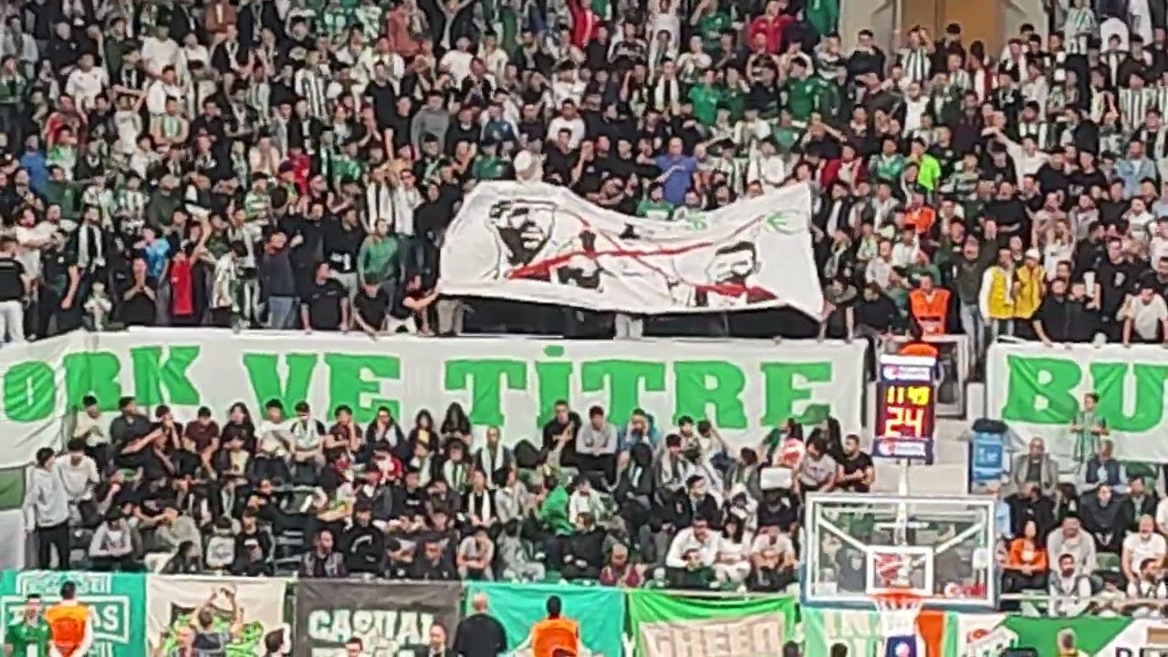 Alimpijevic Needham ve Nedim Yücel için açılan pankart sonrası yaşananlar (Bursaspor Beşiktaş 82-76)