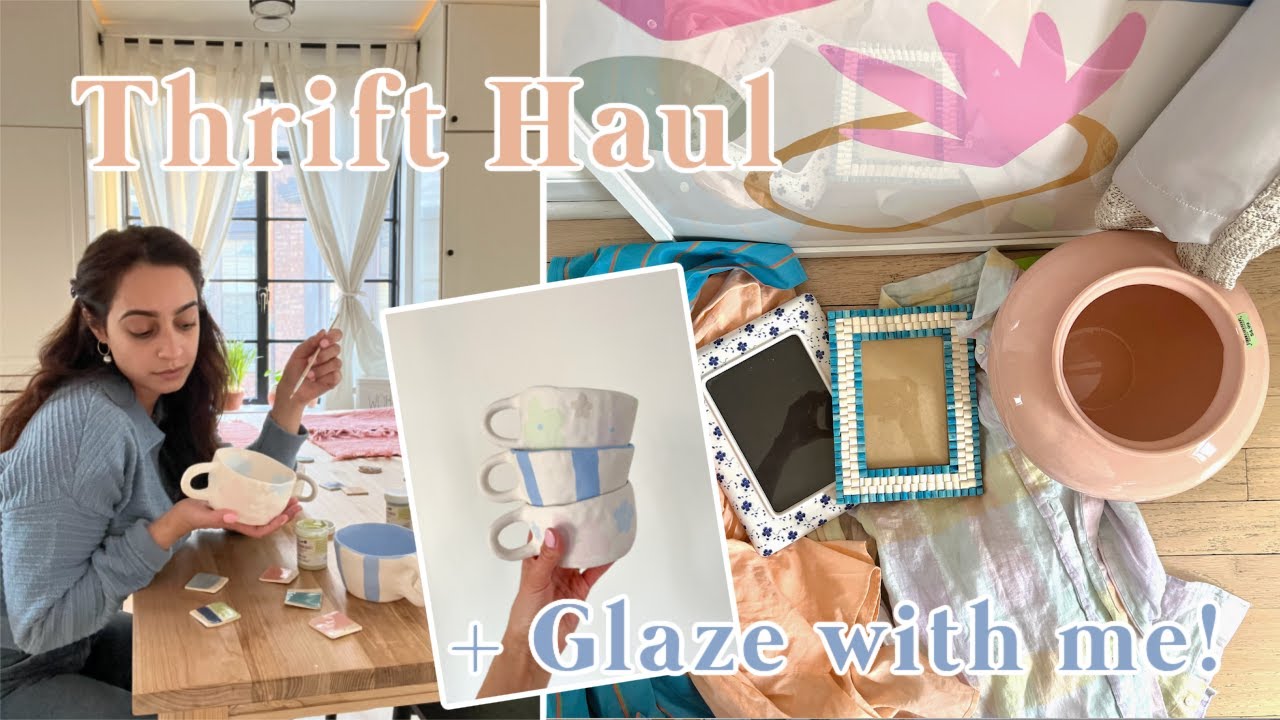 Surprise Thrift Haul & Ceramic Glazing - Vlog Two