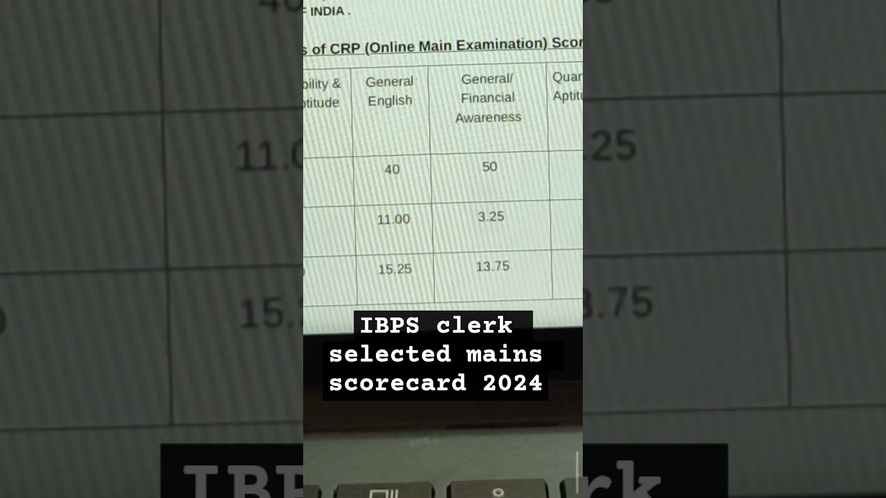 IBPS clerk mains scorecard🧿 🎉 #bank #result #viralvideo #shorts #motivation