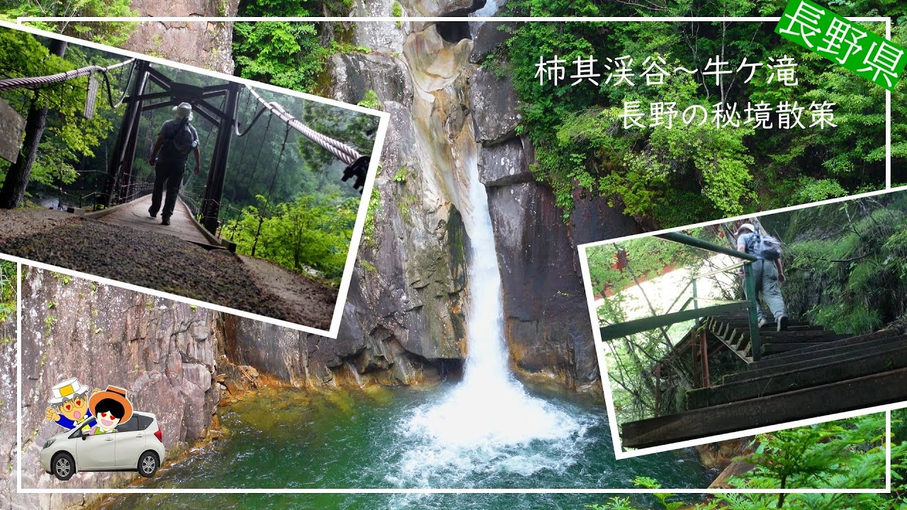 【柿其渓谷】牛ケ滝まで散策。初心者でも気軽に行ける絶景スポット。阿寺渓谷と人気を二分する渓谷の駐車場から遊歩道を動画でご紹介。