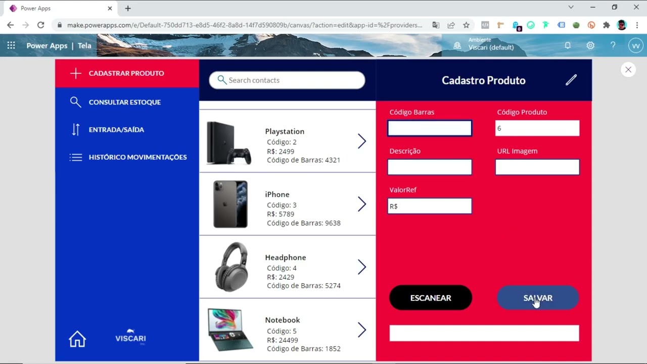 App Controle de Estoque | Power Apps Expert na Pr&aacute;tica