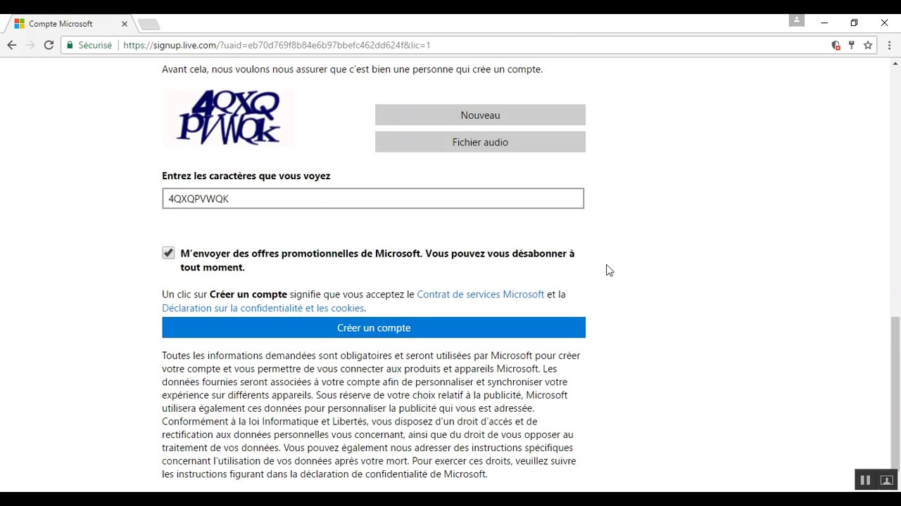 Create Email : Hotmail.fr / Live.fr