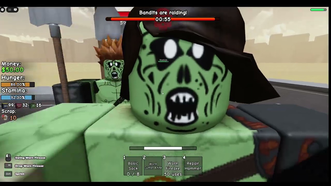 Playing build a bunker in Roblox