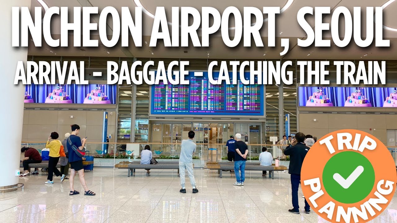 Incheon Airport - Arriving & taking the Train to Seoul & Myeongdong, South Korea
