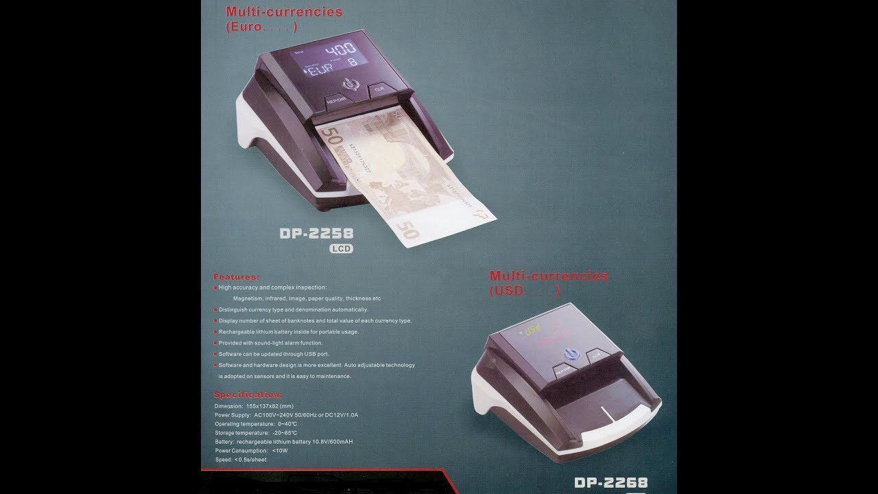 Double Power Dp 2268 Sahte Para Kontrol ve Değer Tanıma Makinesi / TL - USD - EURO - GBP - RUB - CHF