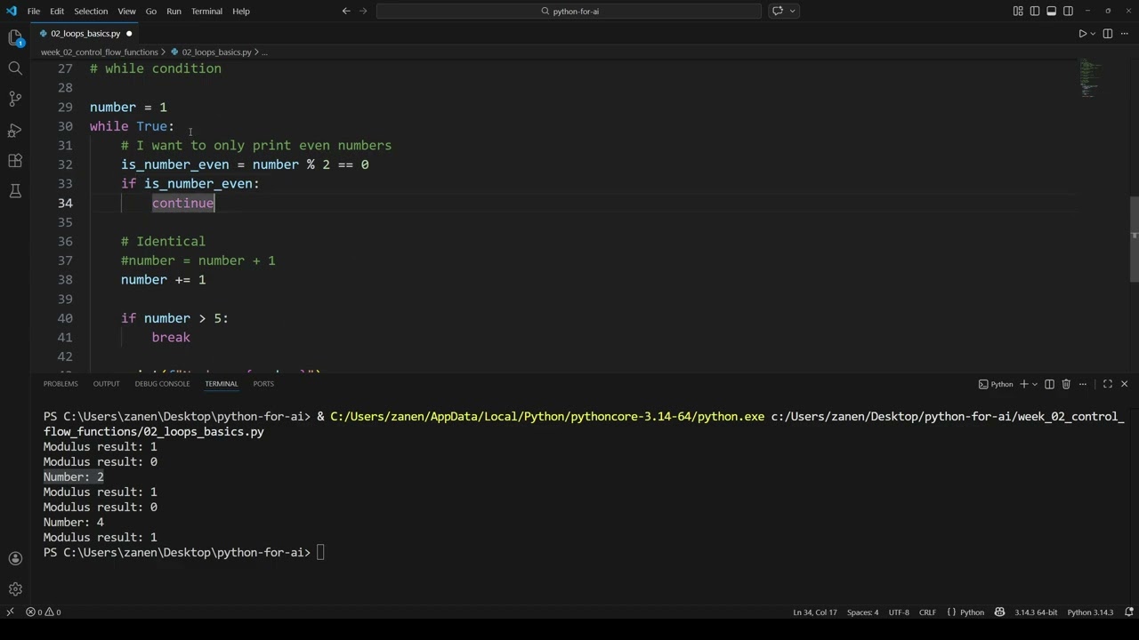Python for AI - Week 2.7 - Loops: While loop
