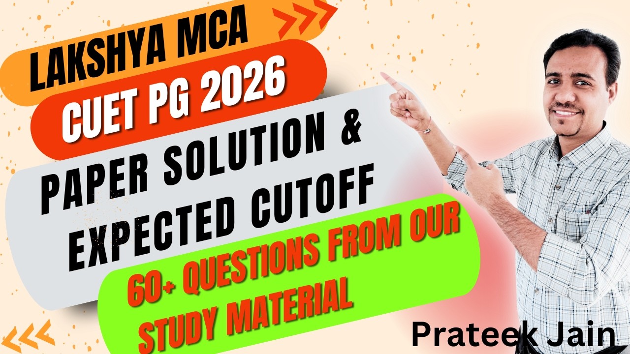 CUET PG 2026 - MCA Paper Solution & Expected Cutoff |  Lakshya MCA
