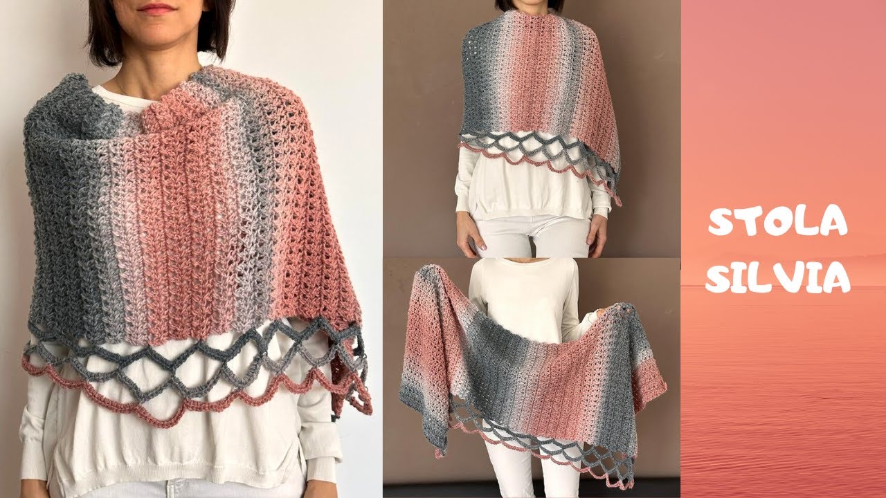 Stola ad uncinetto Silvia - handmade easy crochet - tutorial sciarpa facile fatta a mano