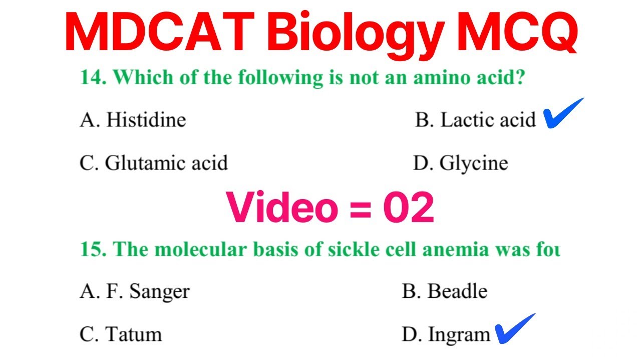 50 Biological Molecules MCQ for MDCAT 2025 | Entry Test MCQ