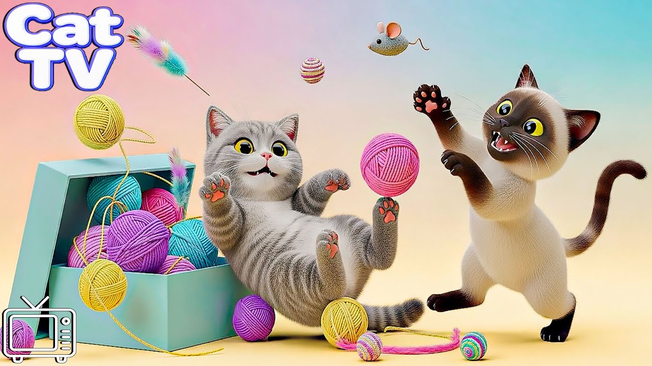 Cat TV: Ultimate Cartoon for Cats | 3D CAT VIDEOS for CATS to Watch | Calming Music For Cats