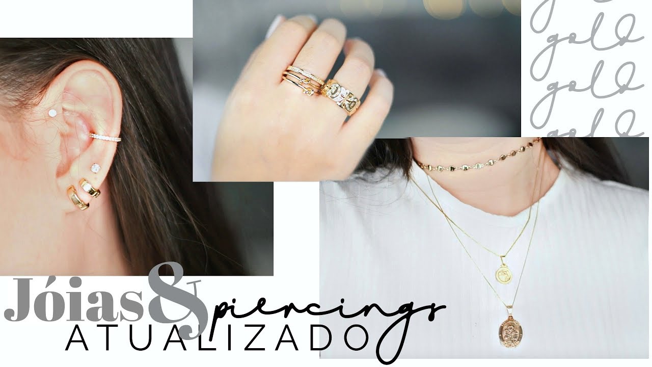 Minhas Jóias & Piercings VERSÃO DOURADA! | Lorrine Mondin